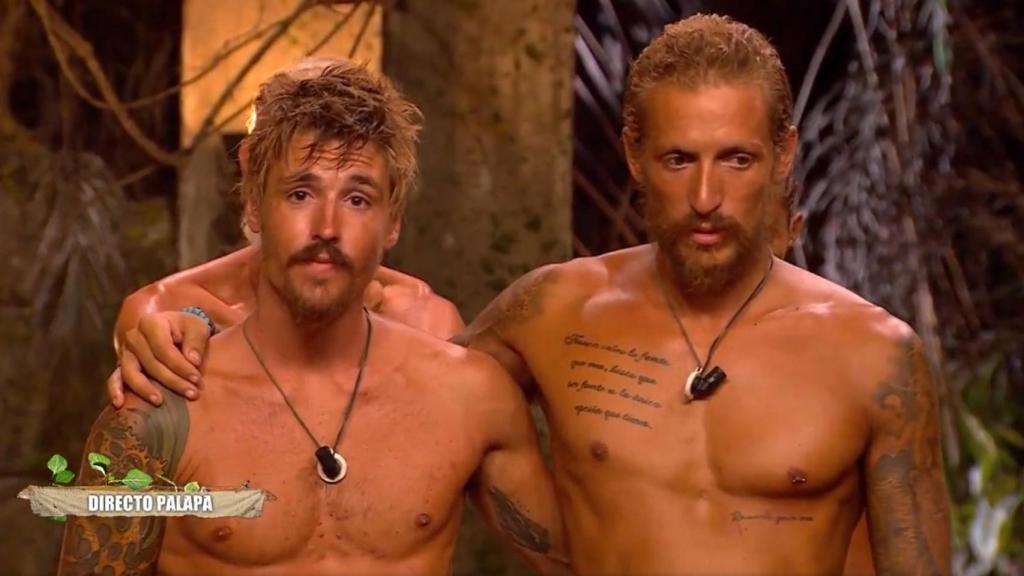 Gorka Ibarguren y Rubén Torres, instantes previos a conocer la decisión de la audiencia de 'Supervivientes'.