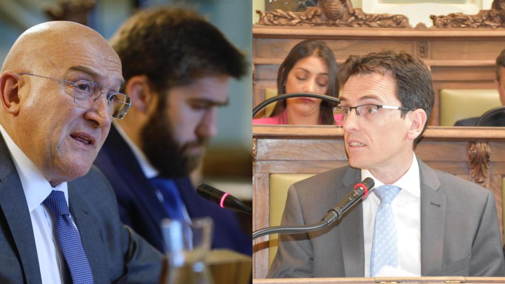 Montaje del debate sobre el estado de la ciudad. Carnero y Herrero