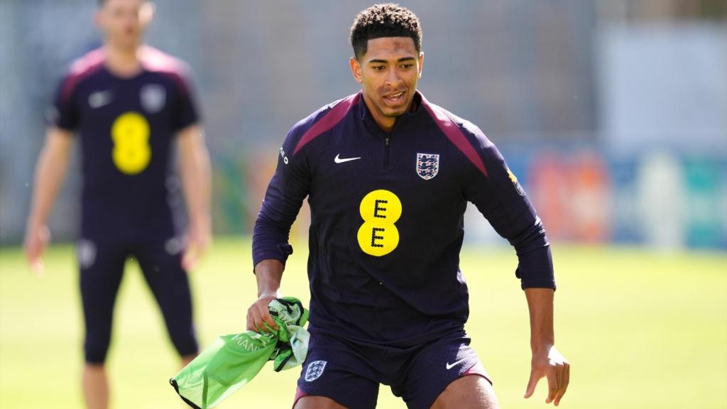 Jude Bellingham en un entrenamiento de preparación para la Eurocopa 2024.