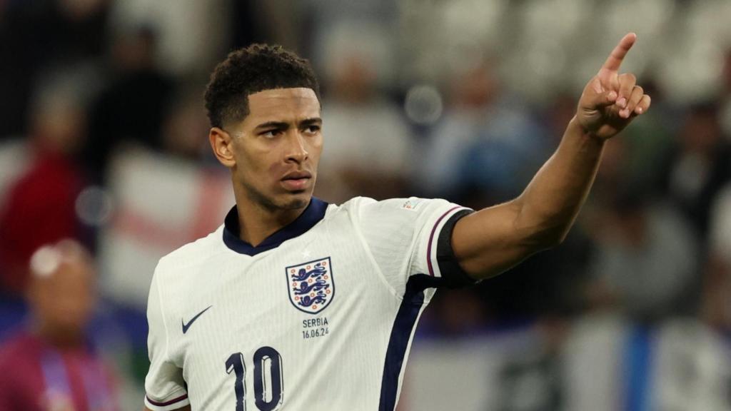 Jude Bellingham en una imagen del encuentro que enfrentó a Inglaterra contra Serbia.