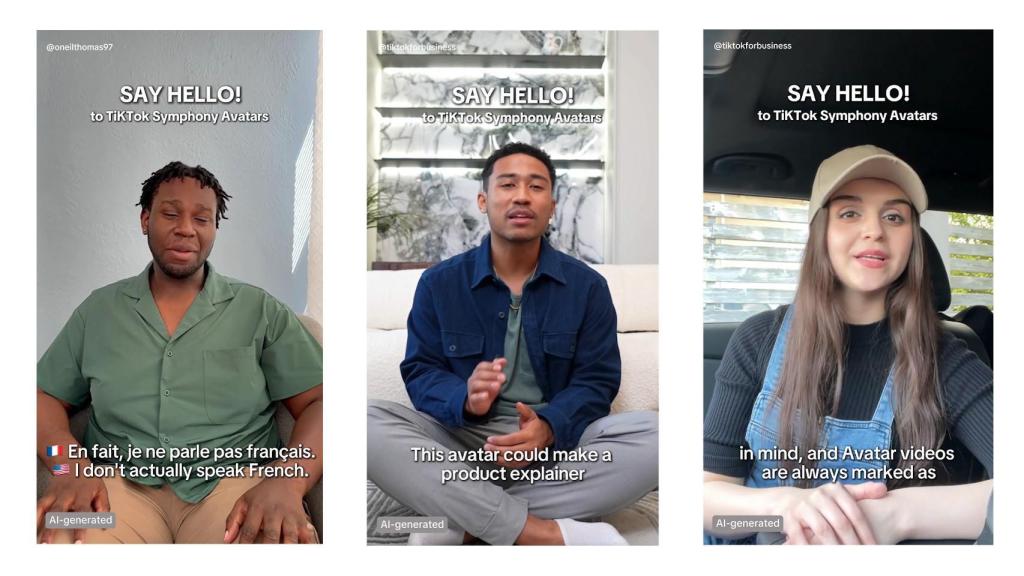 Ejemplo de TikTok de su nueva publicidad creada por IA