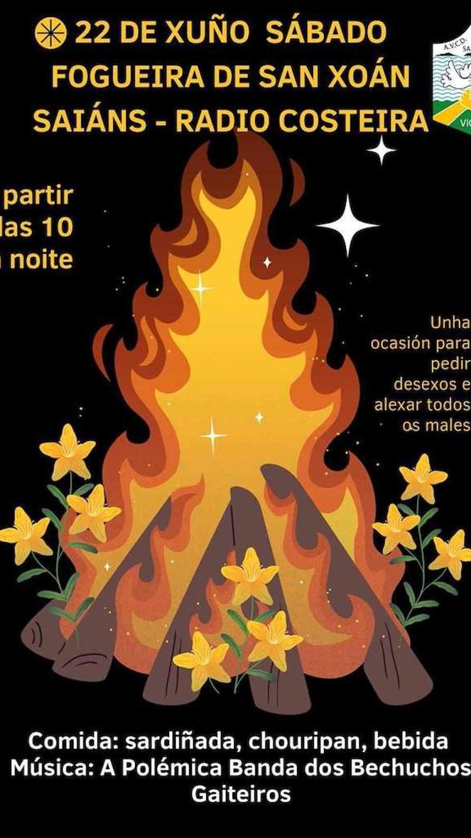 Cartel de San Juan en Saiáns.