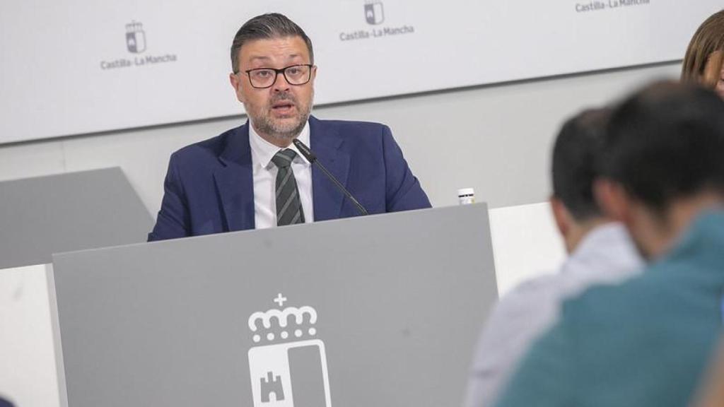 Amador Pastor, consejera de Educación, Cultura y Deportes del Gobierno de Castilla-La Mancha este martes en rueda de prensa.
