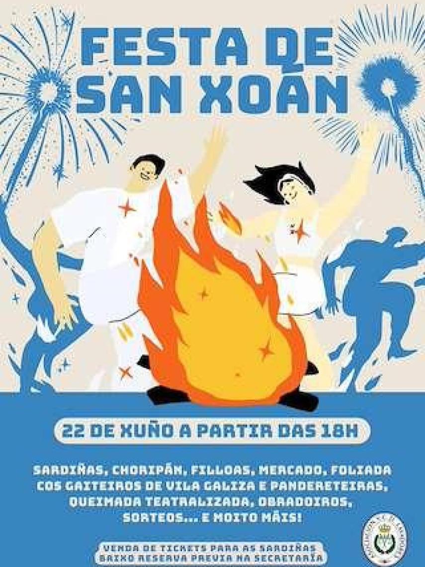 Cartel de San Xoán en Lavadores.