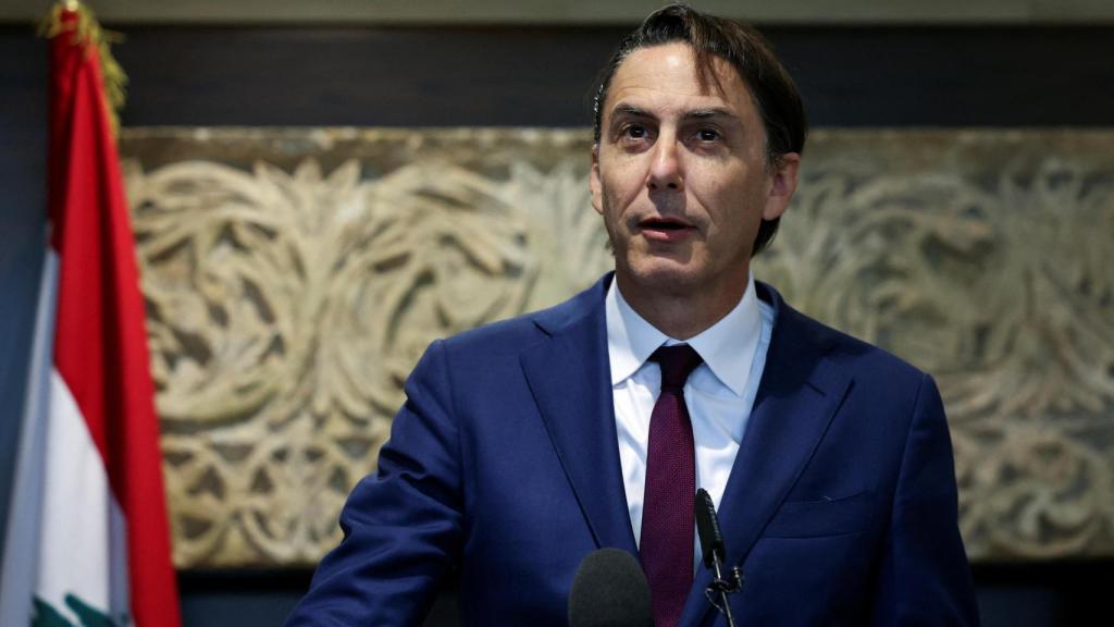 Amos Hochstein, enviado especial de EEUU, interviene en una rueda de prensa el martes en Beirut.