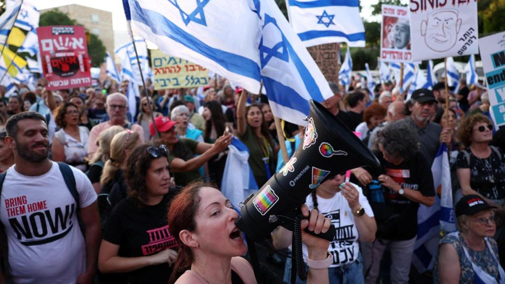 Protesta este martes contra el primer ministro israelí, Benjamin Netanyahu, en Jerusalén.