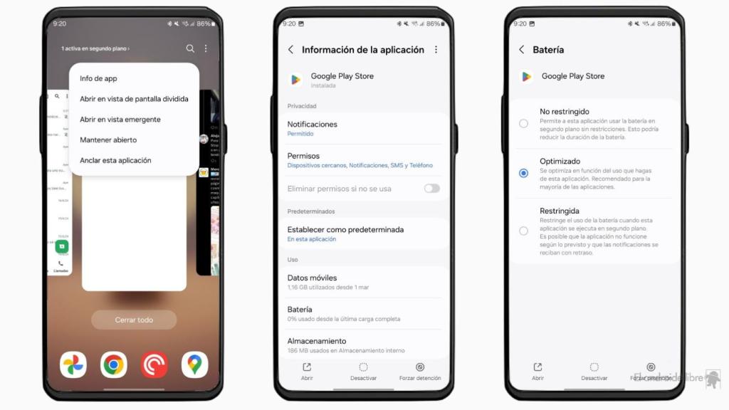 Gestión de batería de apps en Android