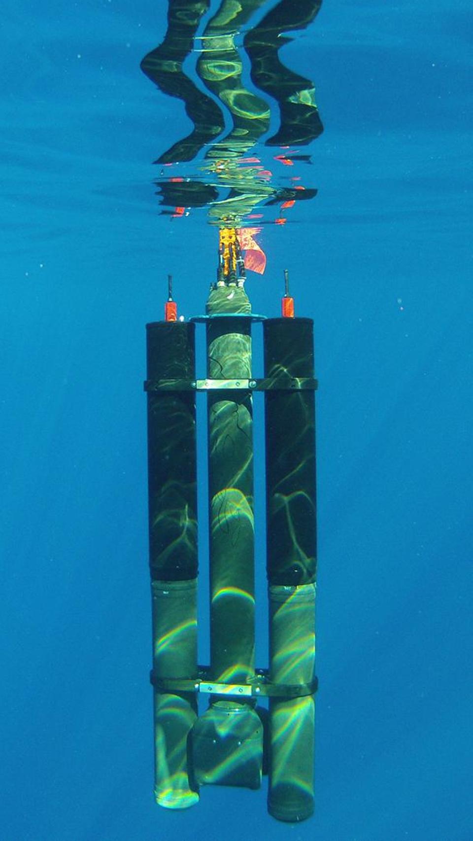 Dos módulos SL1 sujetos a un flotador robótico