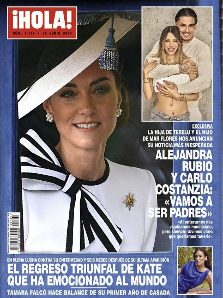 La portada de '¡HOLA!' en la que Alejandra y Carlo anuncian la feliz noticia.