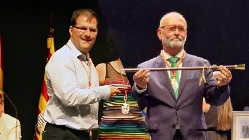 Benjamín Soler y Juanjo Berenguer, en sus respectivas tomas de posesión como alcaldes de El Campello.
