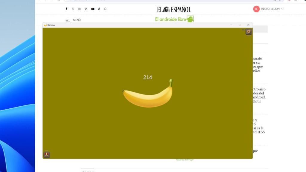 Banana ejecutándose en Windows 11