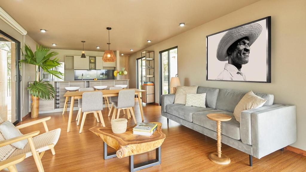 Interior de una casa prefabricada de VIMOB