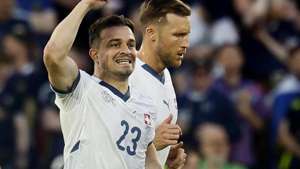 Shaqiri celebra su gol ante Escocia.
