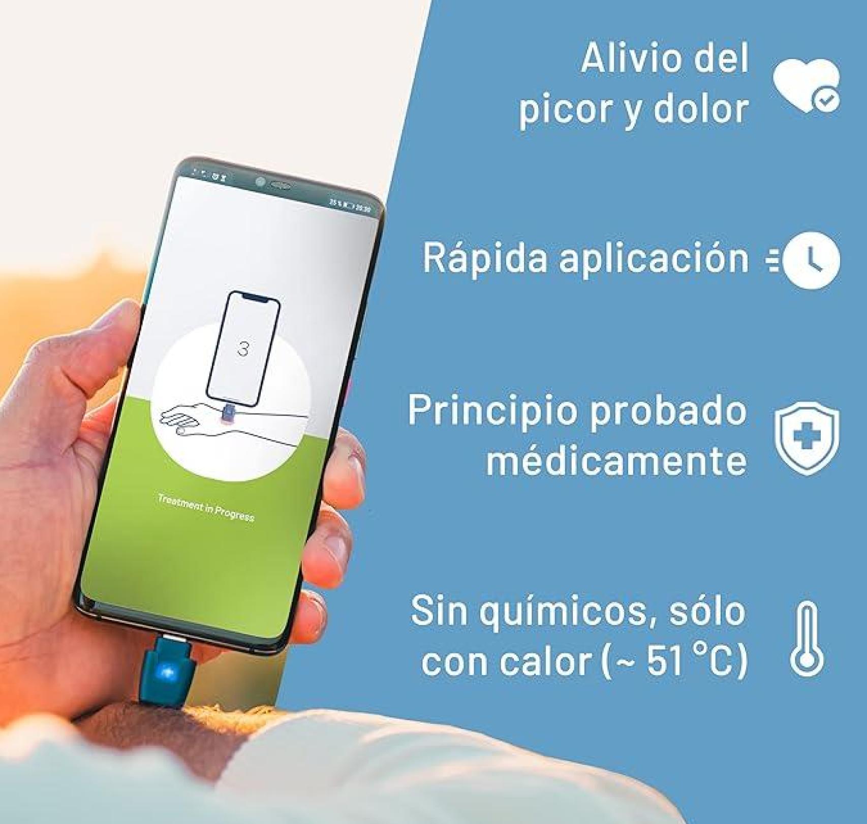 Dispositivo heat it para picaduras de insectos.