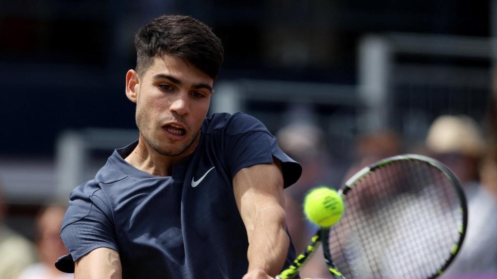 Carlos Alcaraz, durante el partido antre Draper.