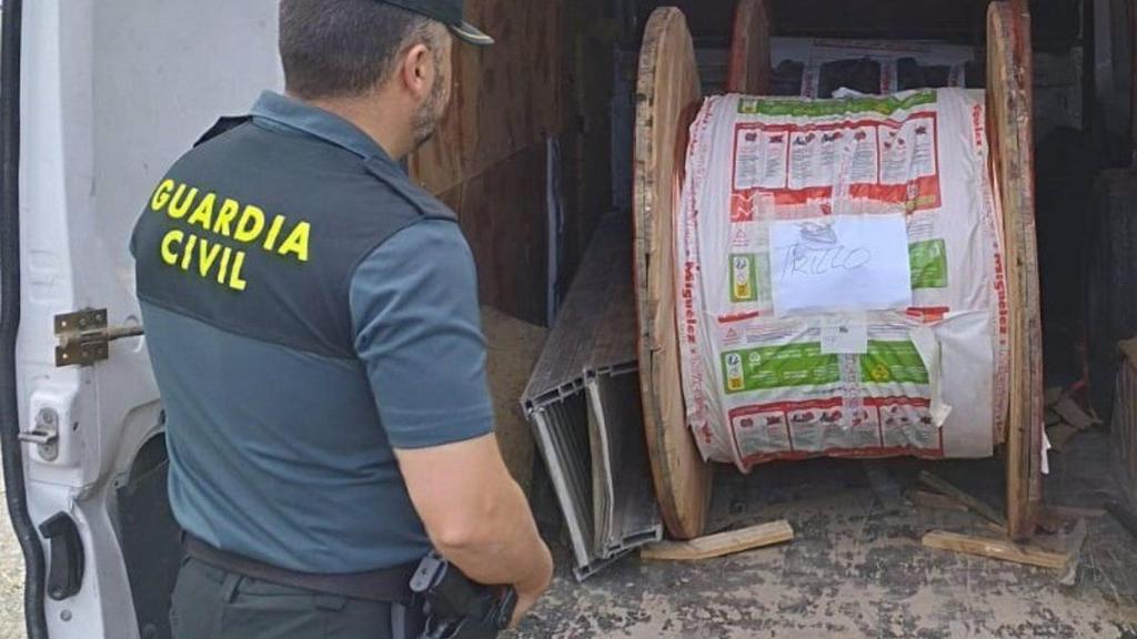 Cobre intervenido. Foto: Guardia Civil