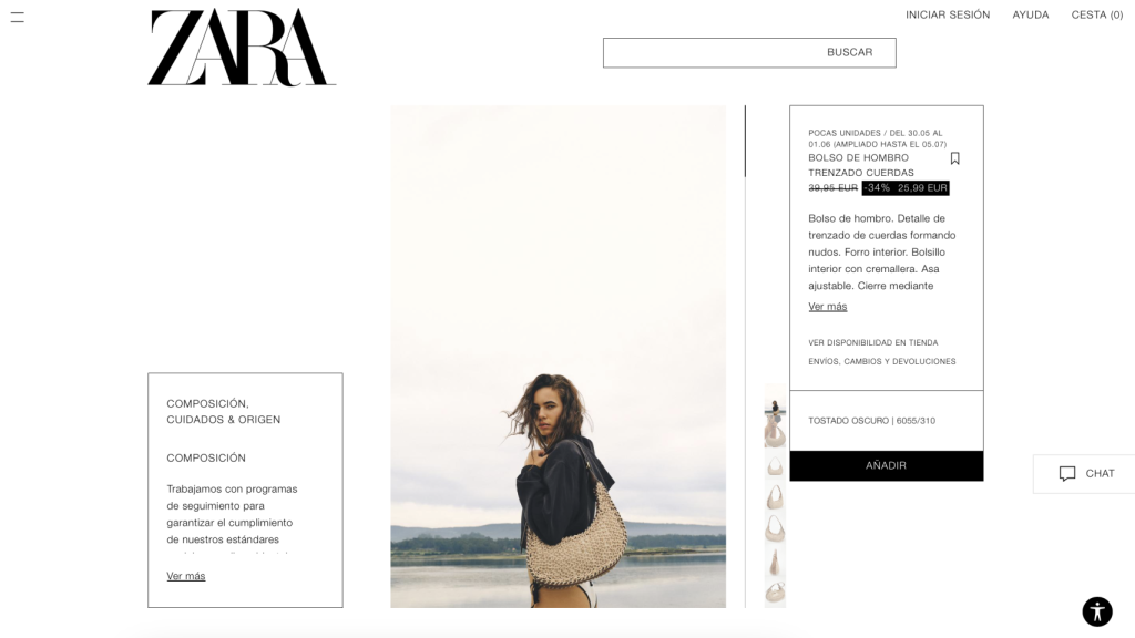 Bolso de hombro trenzado.