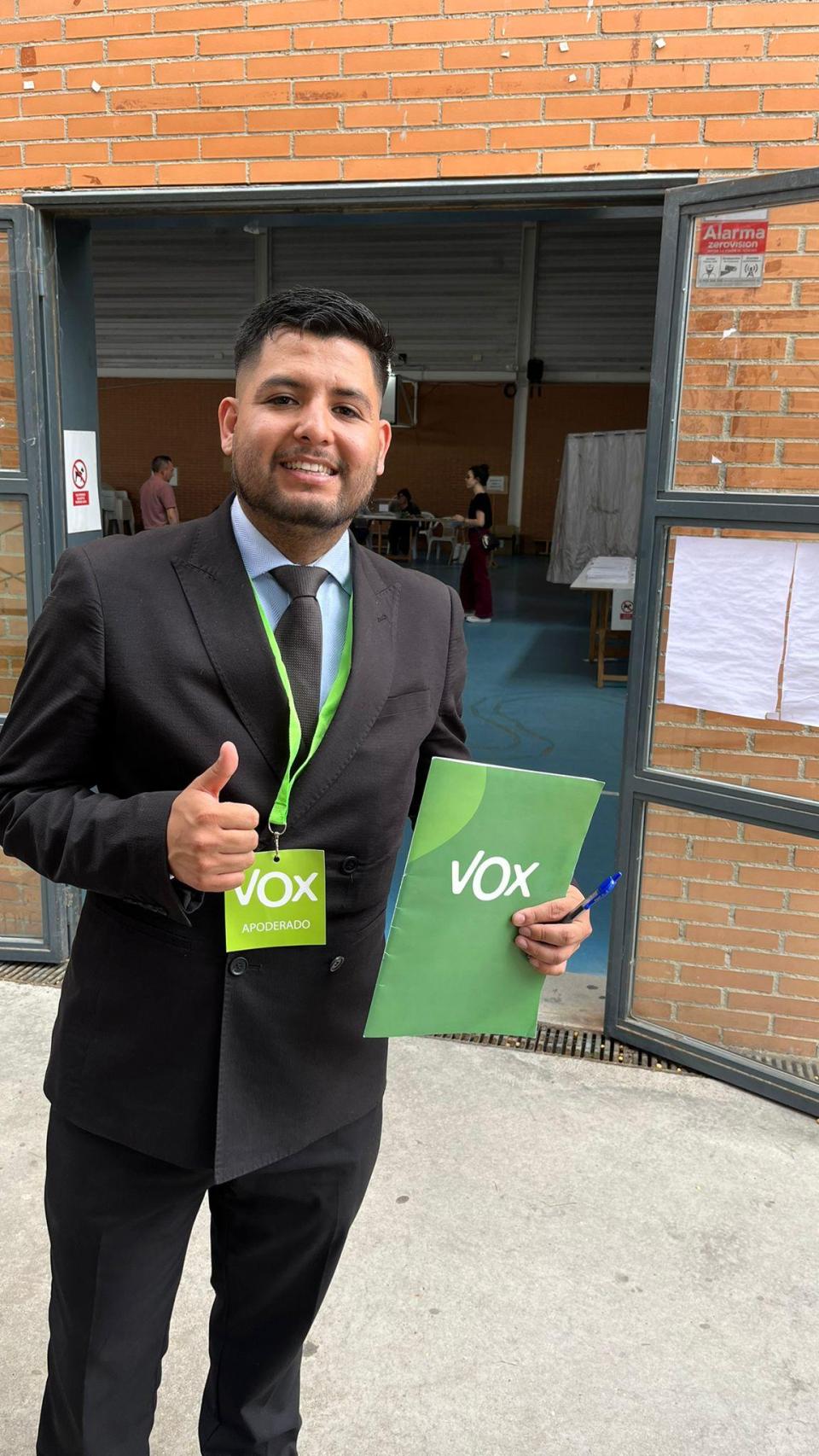 David Mauricio realizó acciones de interventor para Vox en las últimas elecciones.