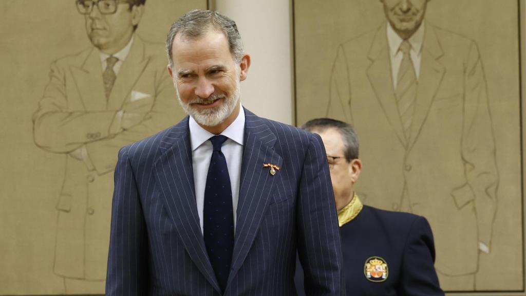 Felipe VI, muy sonriente, en el acto de este viernes, 21 de junio.