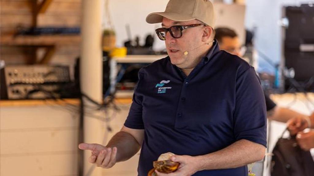 Chele González durante la ponencia, la pasada semana en Tenerife.