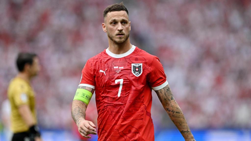 Arnautovic, en el partido entre Polonia y Austria.