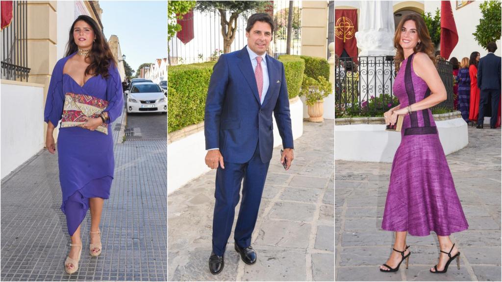 Tana Rivera, Fran Rivera y Lourdes Montes en su llegada a la boda de Sibi.