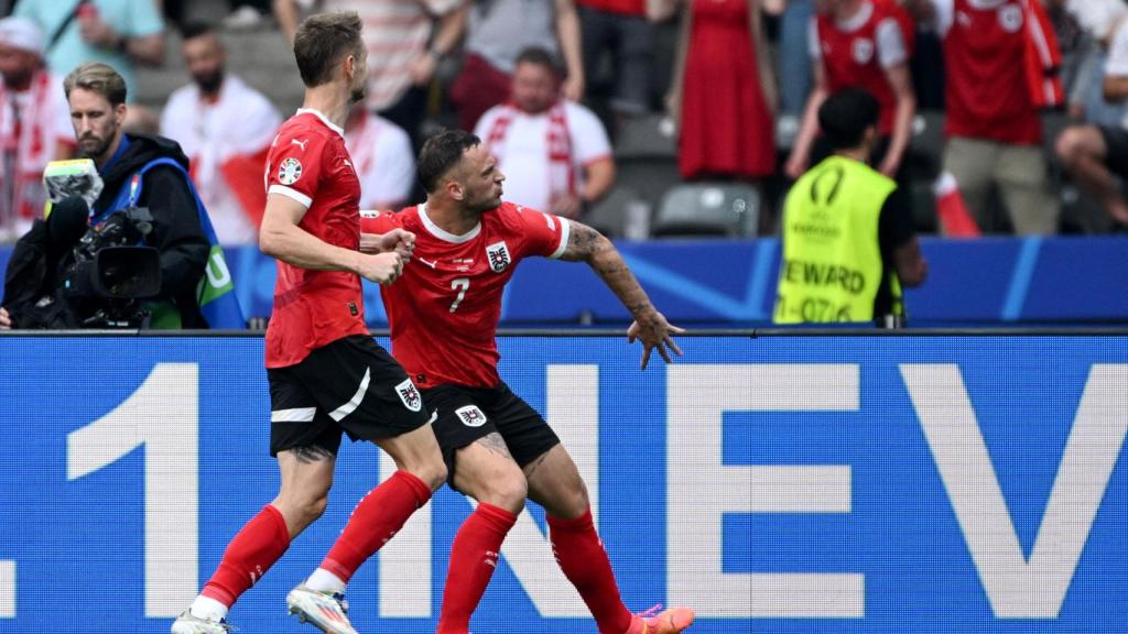 Arnautovic celebra su gol ante Polonia.