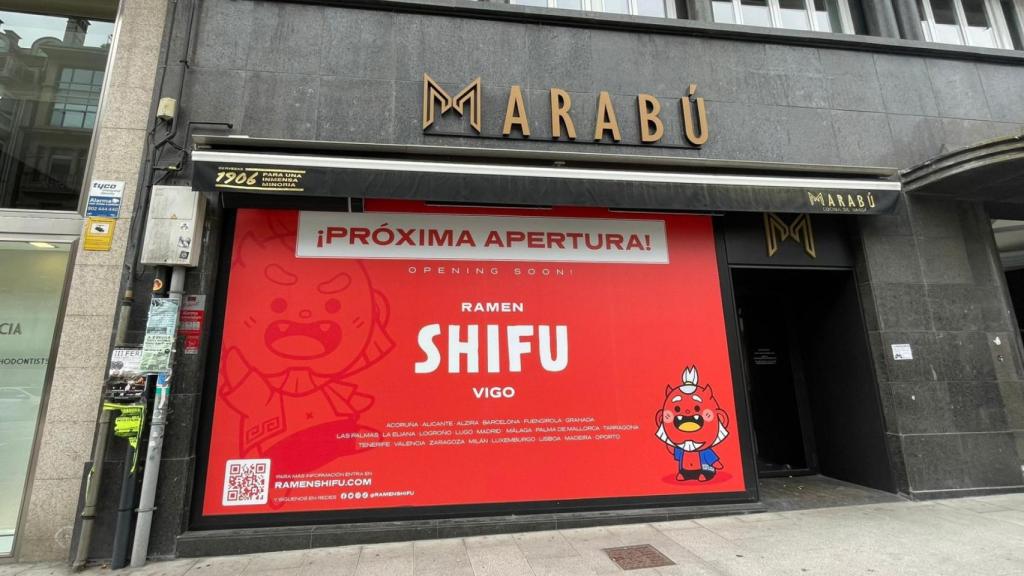 Anuncio de la próxima apertura de Ramen Shifu en Vigo.