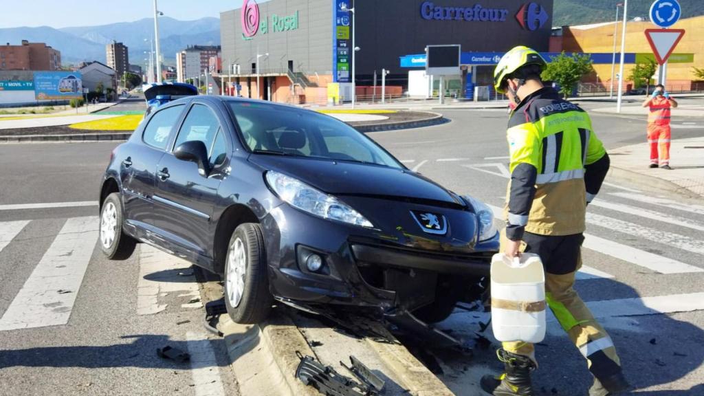 Imagen del vehículo siniestrado en Ponferrada