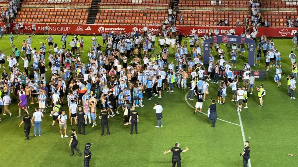 Fiesta del Málaga en el campo del Nàstic.