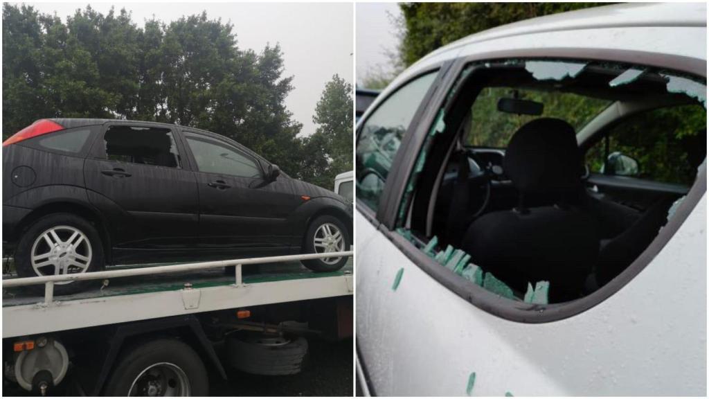 Dos de los coches asaltados esta noche