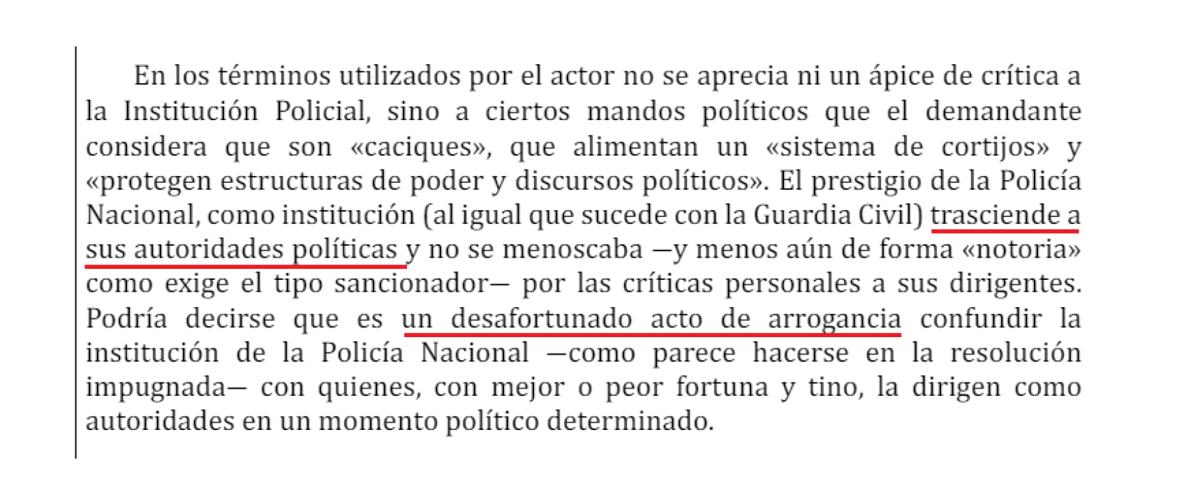 Fragmento de la sentencia.