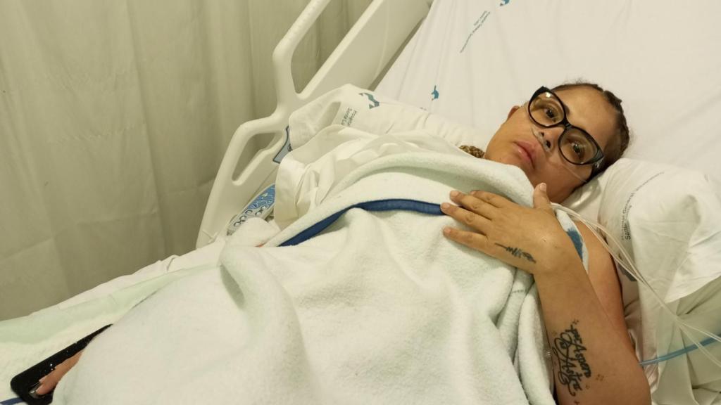 Yngrid, este lunes, convaleciente en el Hospital Santa Lucía de Cartagena.