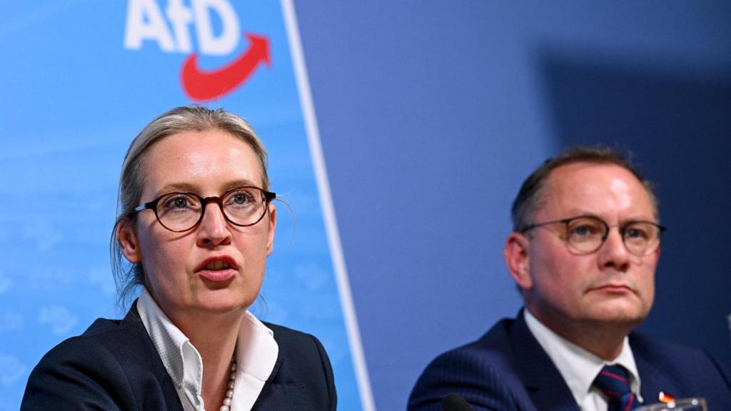 Los copresidentes de AfD, Alice Weidel y Tino Chrupalla.