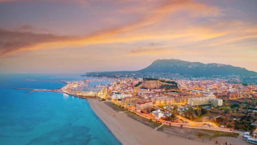 Vista aérea de la playa de Dénia, en Alicante.