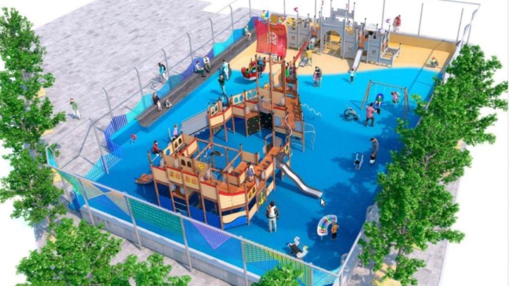 Infografía del nuevo parque de O Berbés.