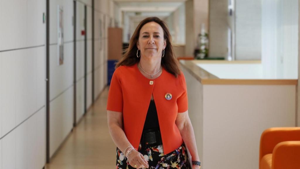 La secretaria general del Grupo Socialista en las Cortes, Rosa Rubio, durante su rueda de prensa de este martes en la Cámara