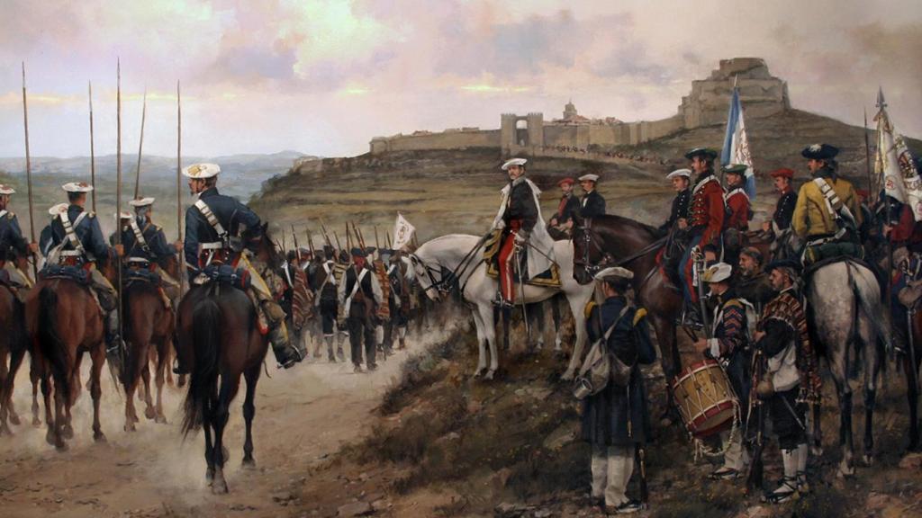 Óleo de Augusto Ferrer Dalmau que muestra a Ramón Cabrera en Morella.