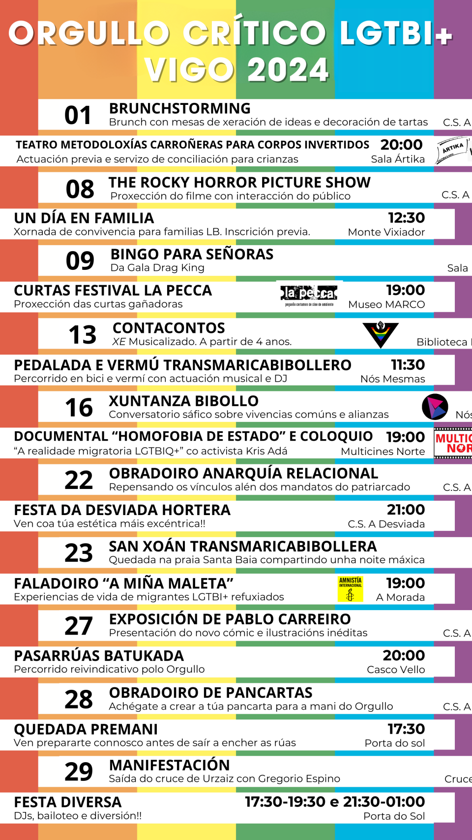 Programación Orgullo 2024 en Vigo