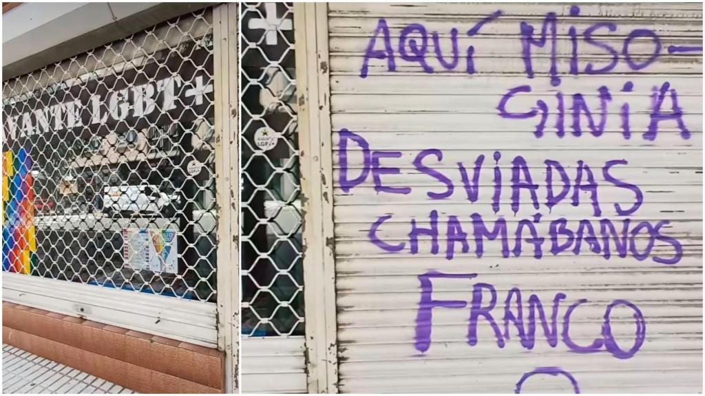 Pintadas realizadas en la sede del colectivo Avante.