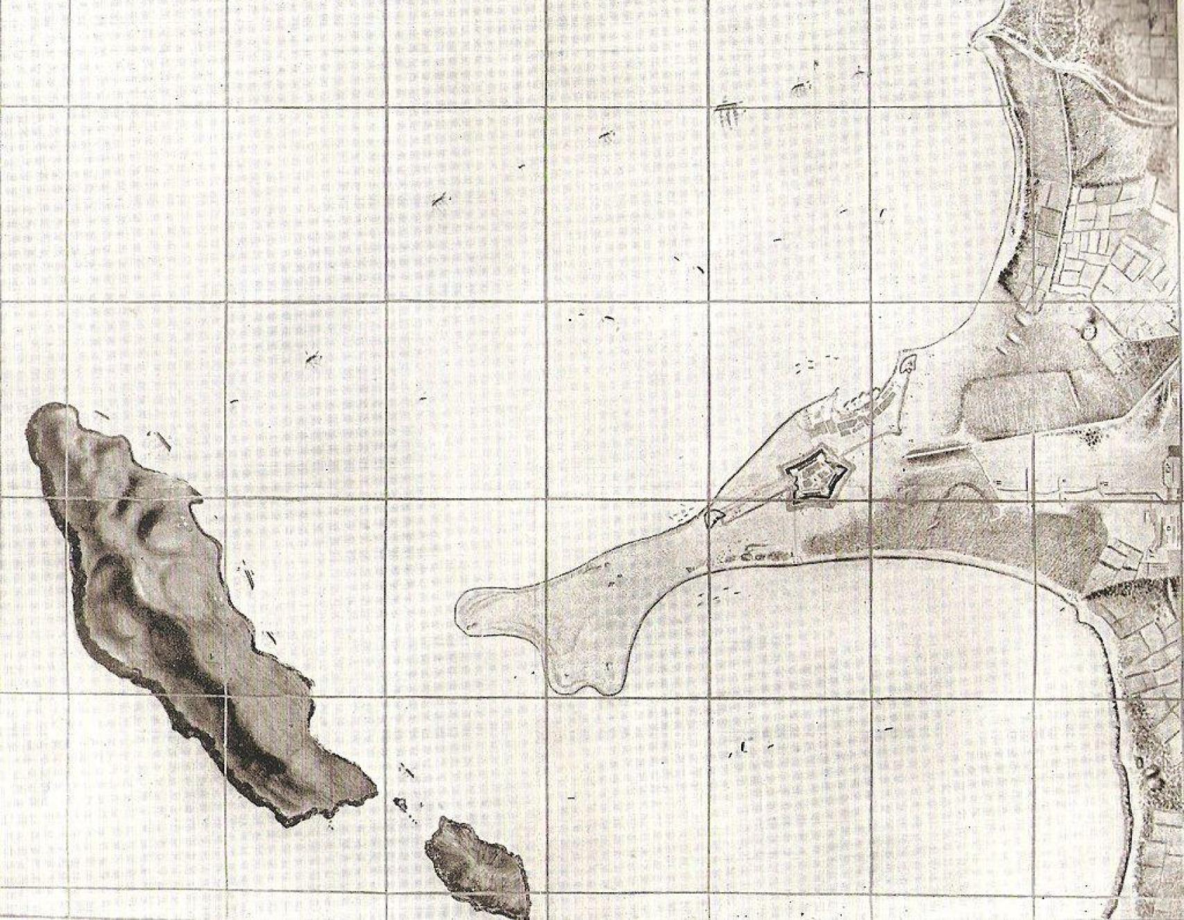 Plano del siglo XIX de la fortaleza de la ciudad, puerto y fortaleza de Callao.