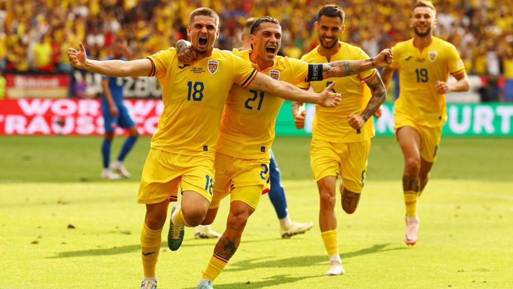 Marin celebra el gol del empate ante Rumanía.