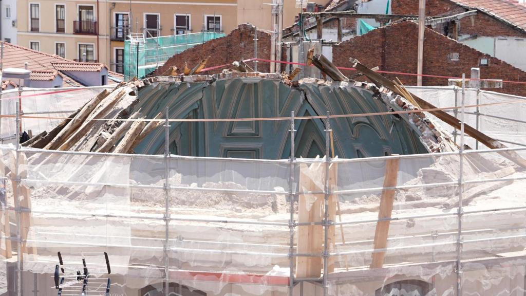 e desploma la cúpula de la Iglesia de la Vera Cruz en Valladolid sin que haya que lamentar daños personales