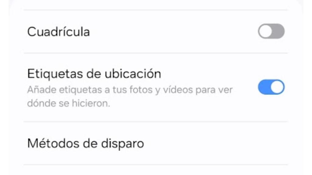 Opción para desactivar la geolocalización