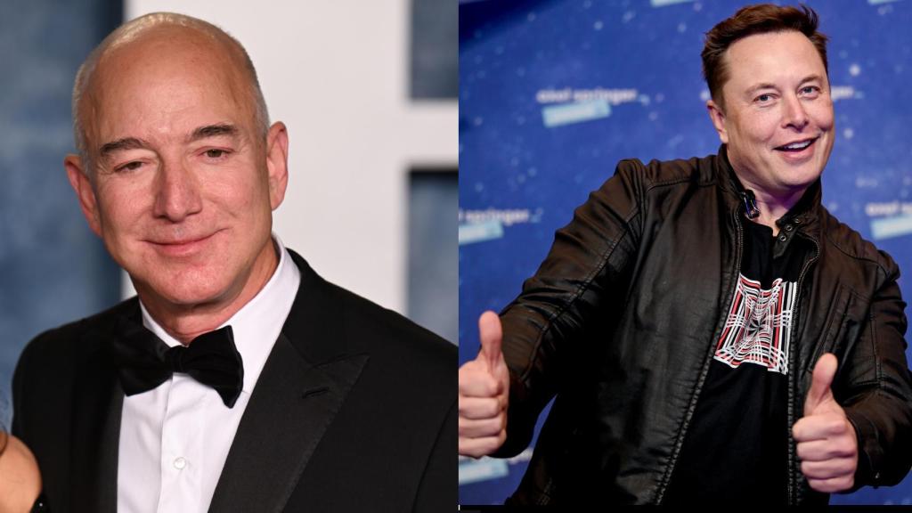 Montaje de Jeff Bezos (izqda) y Elon Musk (dcha).