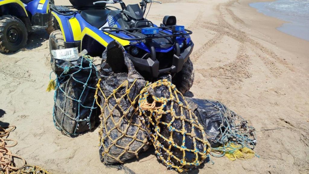 La droga hallada en una playa de Valencia.