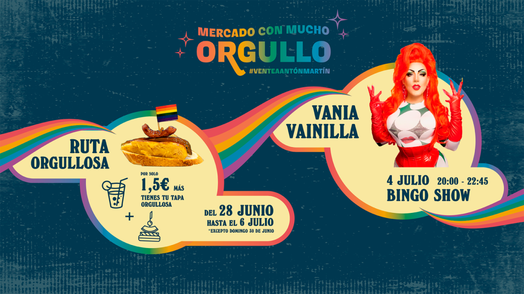 Cartel del orgullo del Mercado de Antón Martín.