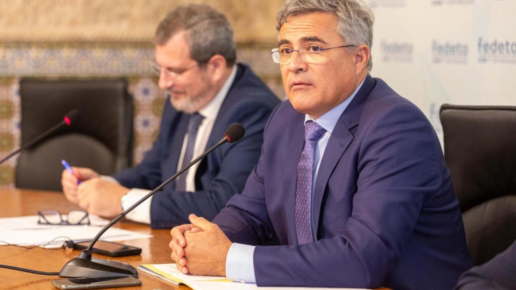 Manuel Madruga y Javier de Antonio Arribas durante la rueda de prensa de este jueves.
