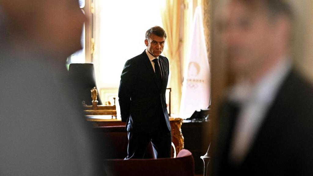 El presidente francés, Emmanuel Macron, a la espera de una reunión en el Quai d'Orsay de París.