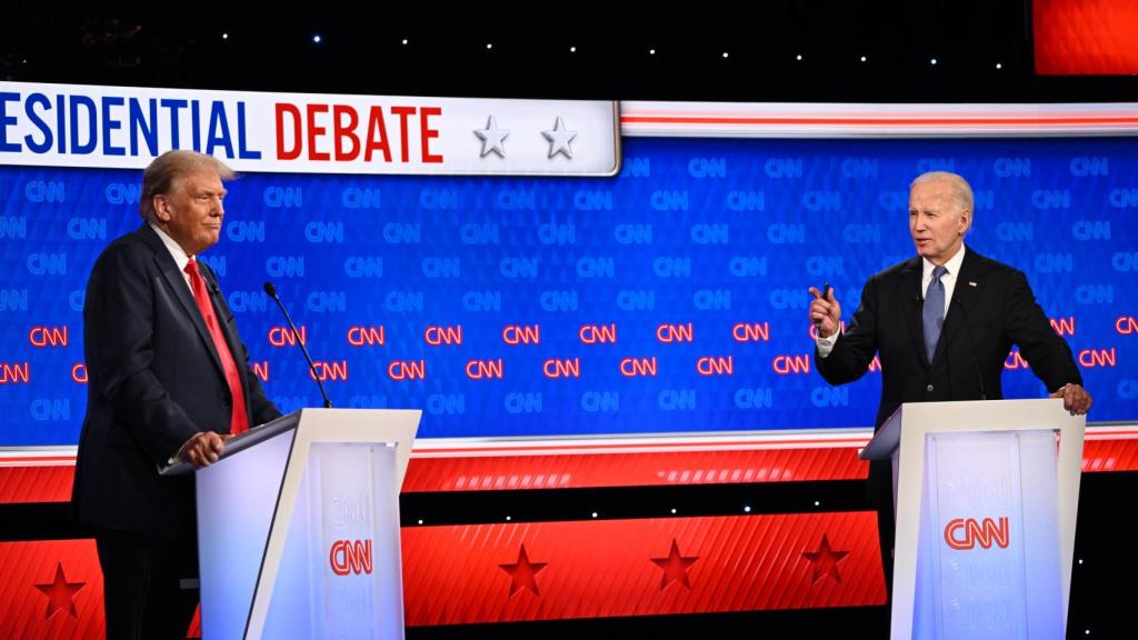Trump y Joe Biden durante el debate de la CNN.